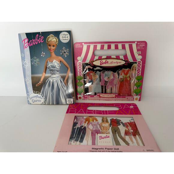 Barbie Paper Dolls Magnetic Dolls Magicloth Collection -Lot of 3 - Picture 1 of 8
